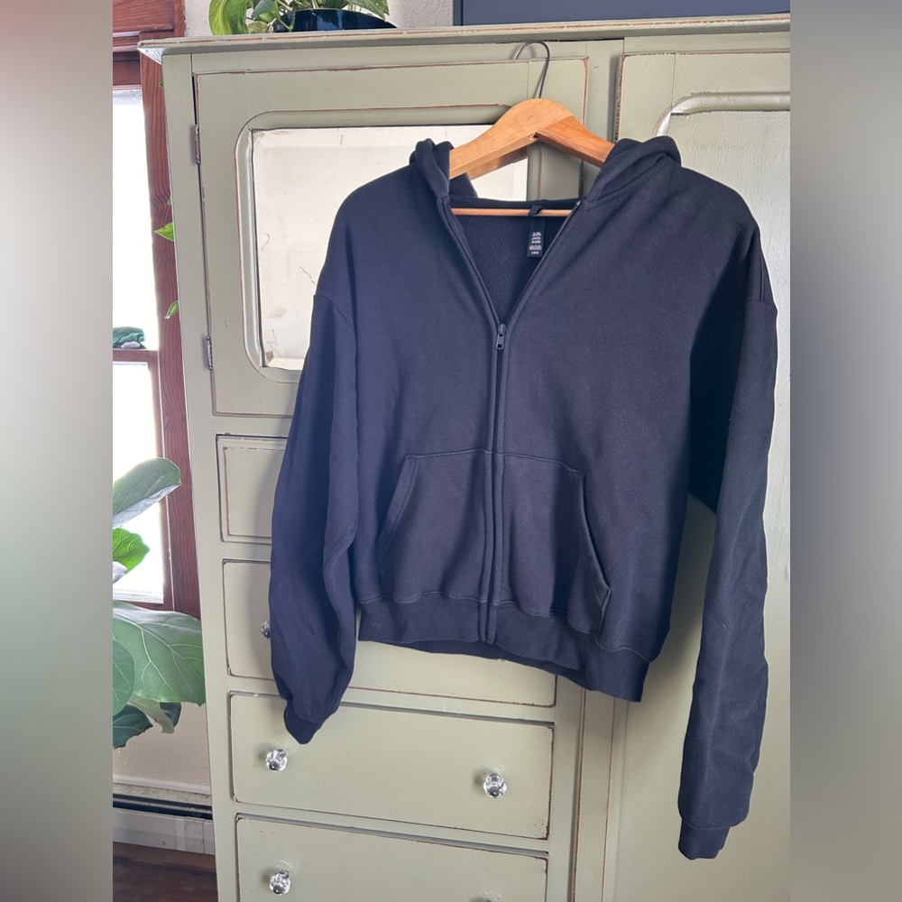 SKIMS hooded zip up sweatshirt